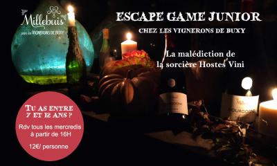 visuel escape game buxy, horaires adress