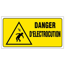 pictogramme danger d'electrocution